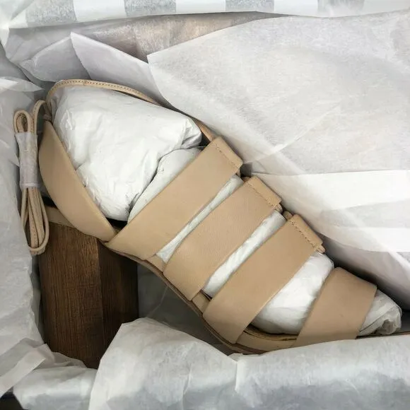 NEW Splendid Brayden Leather Heeled Sandals Color Sand Women's 10