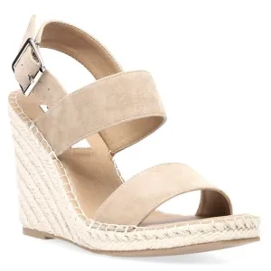 New STEVE MADDEN Uri Tan Espadrille Wedge Slingback Sandals SZ 9.5