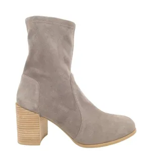NEW Stuart Weitzman Boots Womens 10.5 Wide Gray Suede Stretch Block Heel