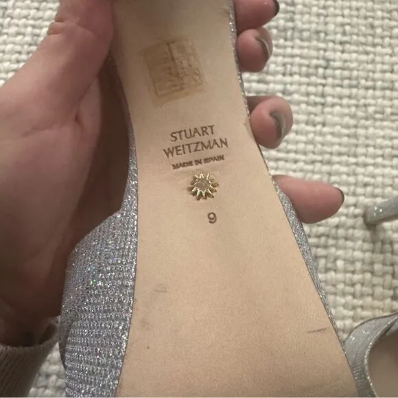 NEW Stuart Weitzman Discoplatform Shimmery High-Heel Sandals 9