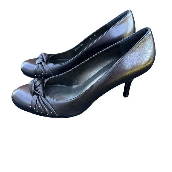 New Stuart Weitzman‎ Dotty Fumato Brown Bronze Pumps Heels Shoes 9 W Wide