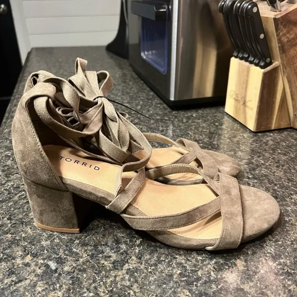 New Torrid Suede Wrap Sandals Wide Width