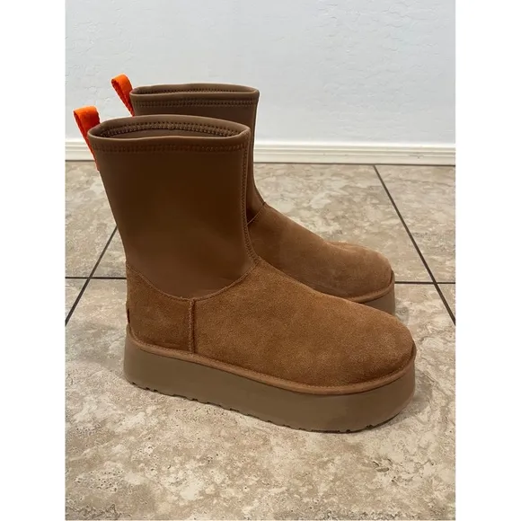New UGG Classic Dipper Platform ZipBoots Shoes Chestnut Brown Women's