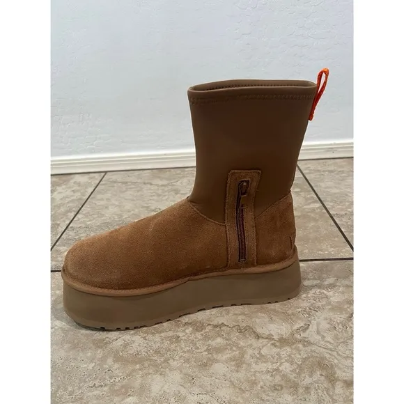 New UGG Classic Dipper Platform ZipBoots Shoes Chestnut Brown Women's