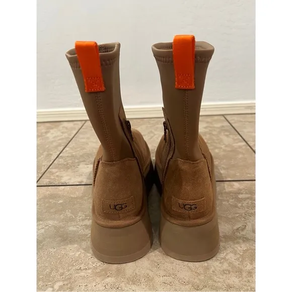 New UGG Classic Dipper Platform ZipBoots Shoes Chestnut Brown Women's