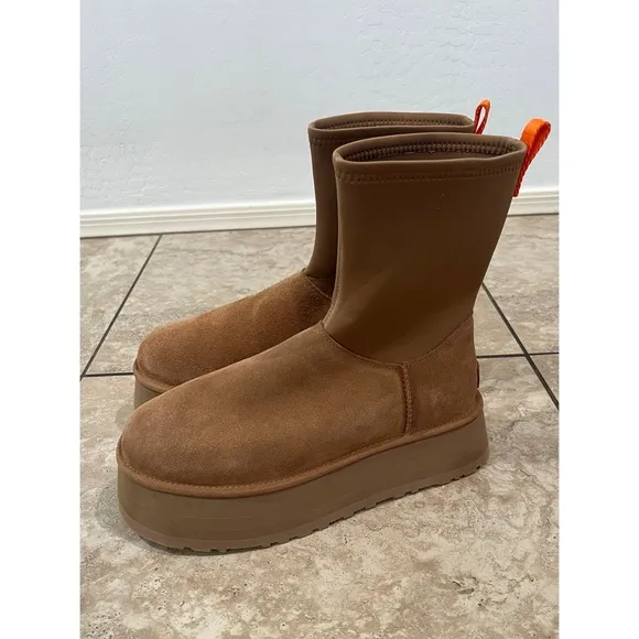 New UGG Classic Dipper Platform ZipBoots Shoes Chestnut Brown Women's