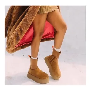 New UGG Classic Dipper Platform ZipBoots Shoes Chestnut Brown Women's
