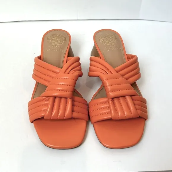 New! Vince Camuto Lomala Knotted Leather Dress Sandal Apricot Crush size 6.5