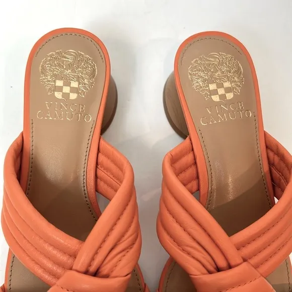 New! Vince Camuto Lomala Knotted Leather Dress Sandal Apricot Crush size 6.5