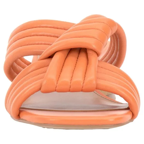 New! Vince Camuto Lomala Knotted Leather Dress Sandal Apricot Crush size 6.5