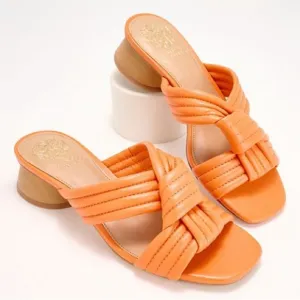 New! Vince Camuto Lomala Knotted Leather Dress Sandal Apricot Crush size 6.5