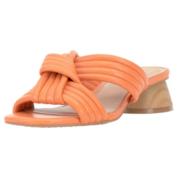 New! Vince Camuto Lomala Knotted Leather Dress Sandal Apricot Crush size 6.5
