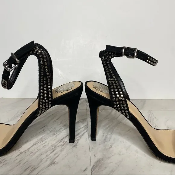 New! Vince Camuto Saprenda Black Heeled Sandal 8 1/2