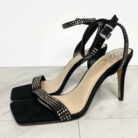 New! Vince Camuto Saprenda Black Heeled Sandal 8 1/2