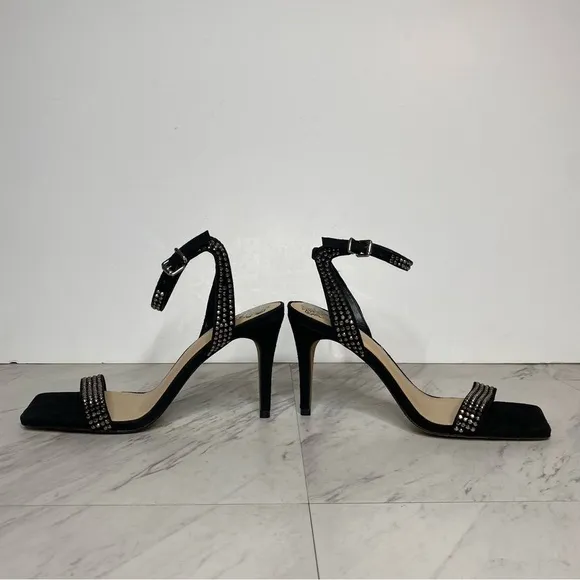New! Vince Camuto Saprenda Black Heeled Sandal 8 1/2