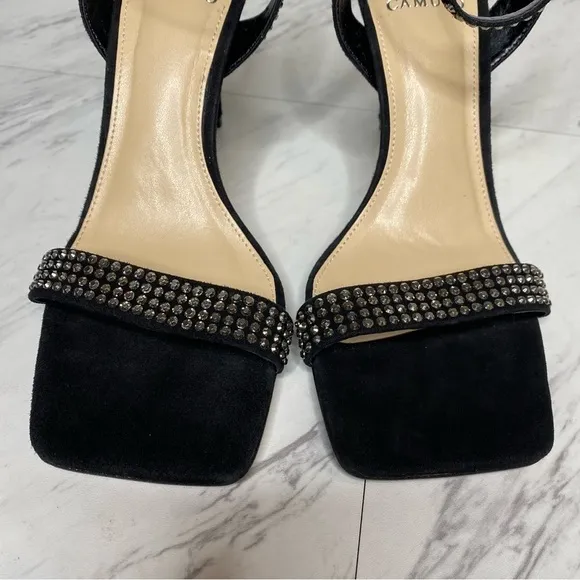 New! Vince Camuto Saprenda Black Heeled Sandal 8 1/2