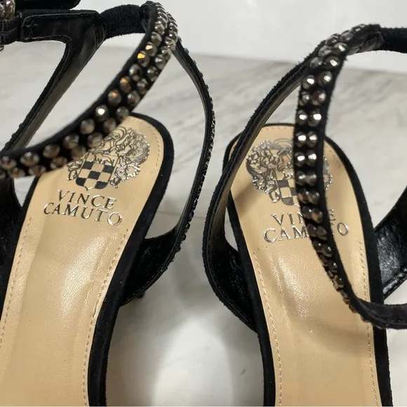 New! Vince Camuto Saprenda Black Heeled Sandal 8 1/2