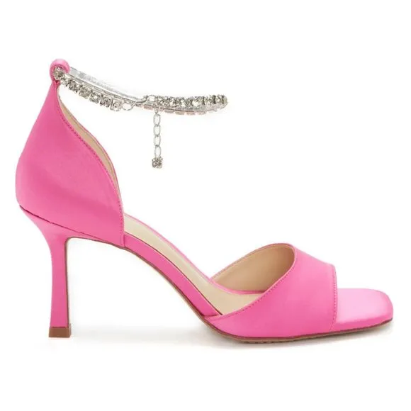 NEW Vince Camuto Sizes 8, 8.5, 9.5 Women's Evensa Chain Strap Sandal - Fuchsia