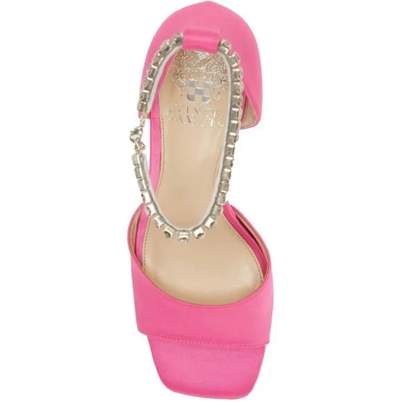 NEW Vince Camuto Sizes 8, 8.5, 9.5 Women's Evensa Chain Strap Sandal - Fuchsia