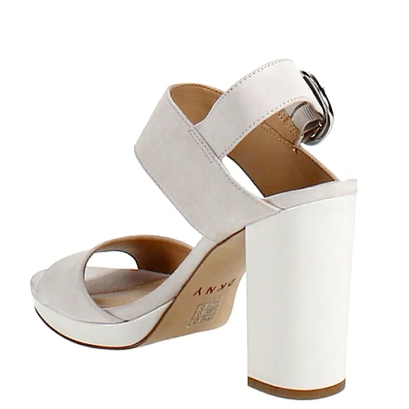 New w/Box DKNY Bell Genuine Suede Block Heel Platform Slingback Dress Sandals