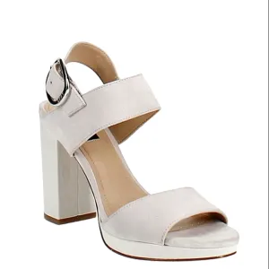 New w/Box DKNY Bell Genuine Suede Block Heel Platform Slingback Dress Sandals