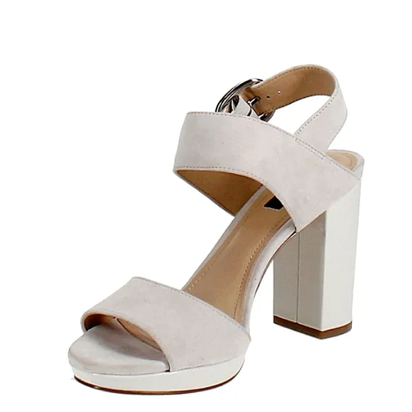 New w/Box DKNY Bell Genuine Suede Block Heel Platform Slingback Dress Sandals