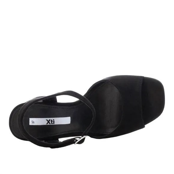 NEW XTI women's heel suede sandals in black