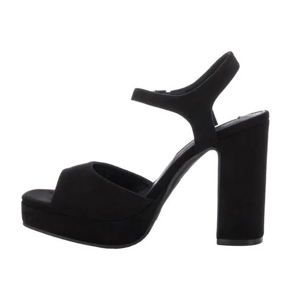 NEW XTI women's heel suede sandals in black