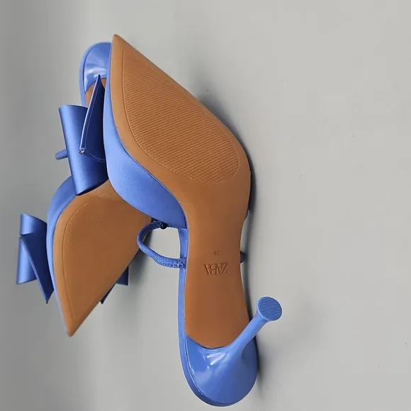 New Zara SATIN EFFECT HIGH HEEL SHOES NWT