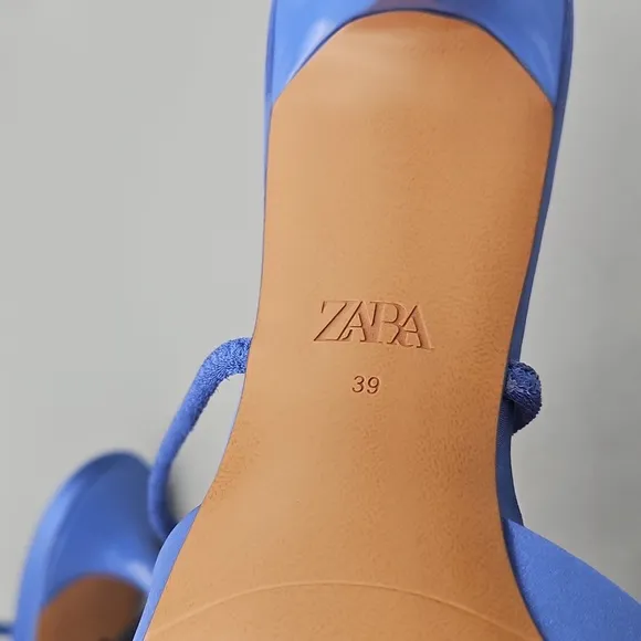 New Zara SATIN EFFECT HIGH HEEL SHOES NWT