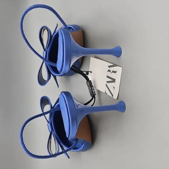 New Zara SATIN EFFECT HIGH HEEL SHOES NWT