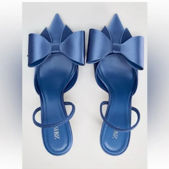 New Zara SATIN EFFECT HIGH HEEL SHOES NWT
