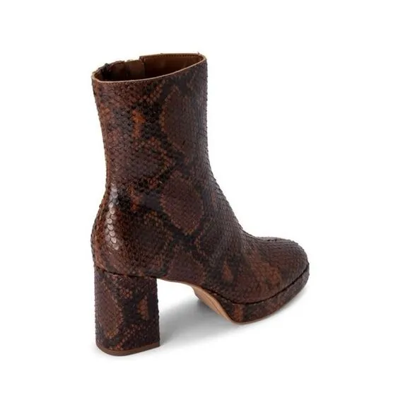 NEW DOLCE VITA Eden Snakeskin-Embossed Leather Boots 8.5
