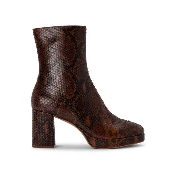 NEW DOLCE VITA Eden Snakeskin-Embossed Leather Boots 8.5
