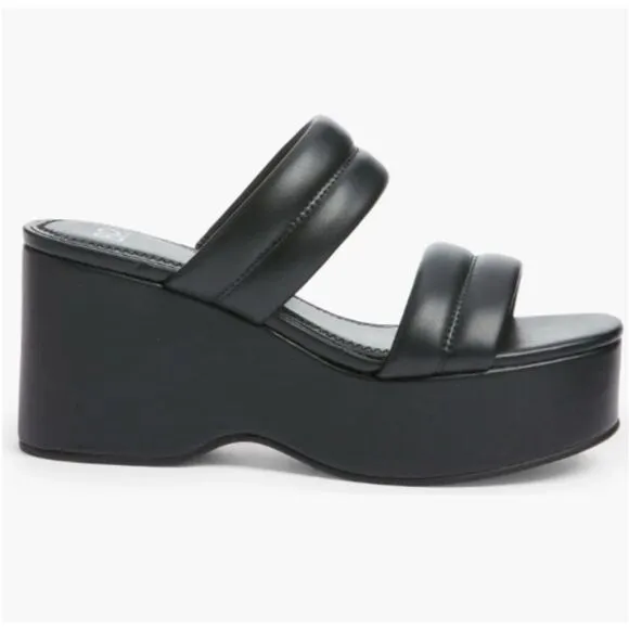 NEW Platform Wedge Black BP Heel Sandals Womens 9.5