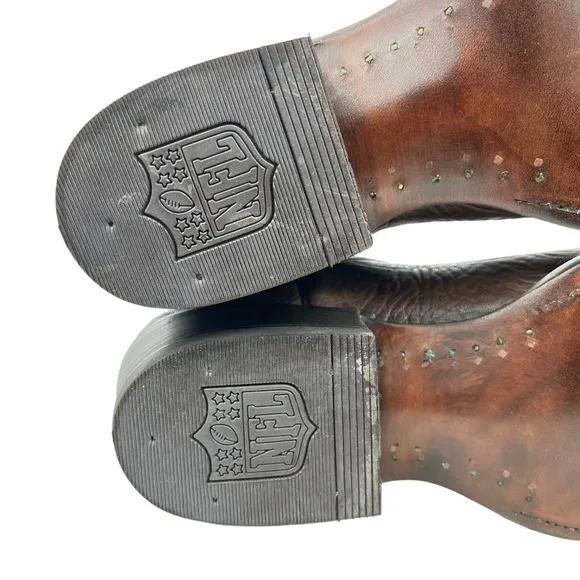 NFL Chargers | Men’s 8.5 | Brown Leather Made in Mexico Pull-On‎ Western Boots