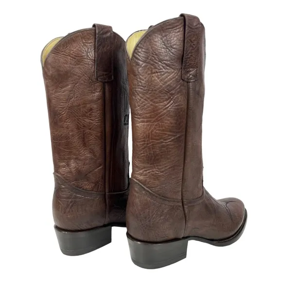 NFL Chargers | Men’s 8.5 | Brown Leather Made in Mexico Pull-On‎ Western Boots