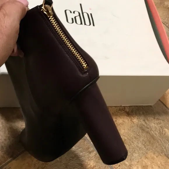 NIB Cabi Bisset Blk Wine leather heel Boots - sz: 10 - #6019