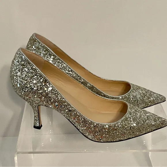 NIB Kate Spade Sonia Silver Glitter Shoes Women 8