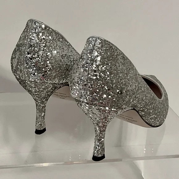 NIB Kate Spade Sonia Silver Glitter Shoes Women 8