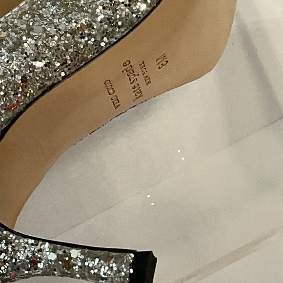 NIB Kate Spade Sonia Silver Glitter Shoes Women 8