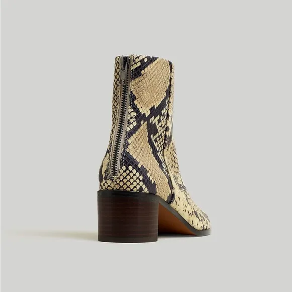 NIB Madewell Essex Ankle Boot Snakeskin Stamped Leather Size 8.5