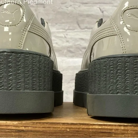 NIB 🔥 Puma X Fenty Rihanna Pointy Creeper Patent 36627002 Dove Gray sz7 &amp;dustbag