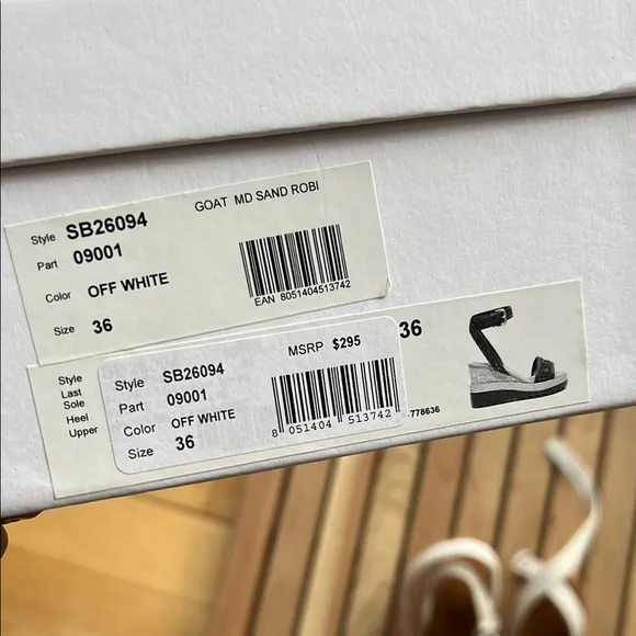 nib See by Chloé Robin Leather Platform Wedge Sandals in Ivory size 36 | 6