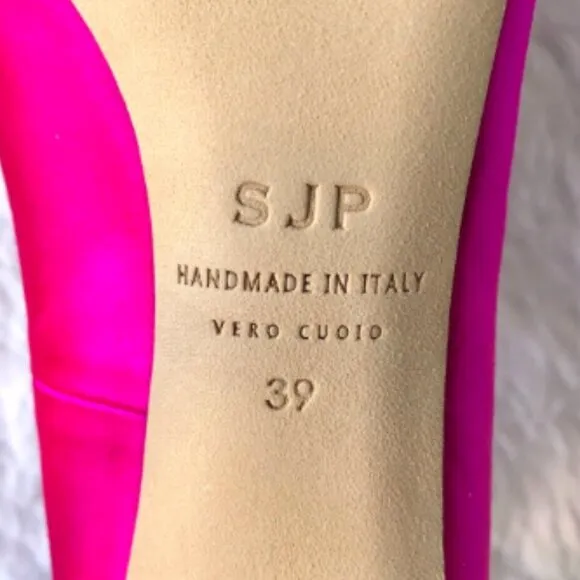 NIB SJP by Sarah Jessica Parker Fawn Satin Pumps EU 39 US 8.5 Pink Candy 100mm