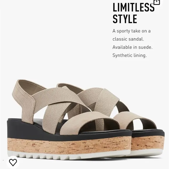 NIB SOREL Women's Cameron Flatform Wedge Slingback Sandals SZ 10
