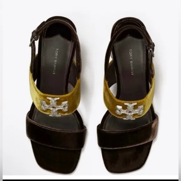 NIB Tory Burch Eleanor Heeled Velvet Sandals🫶🏻