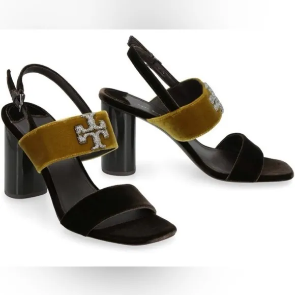 NIB Tory Burch Eleanor Heeled Velvet Sandals🫶🏻