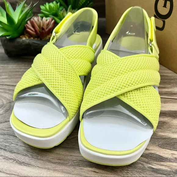 NIB UGG Nella Slingback Platform Sandal 7.5 38.5 Pollen Mesh
