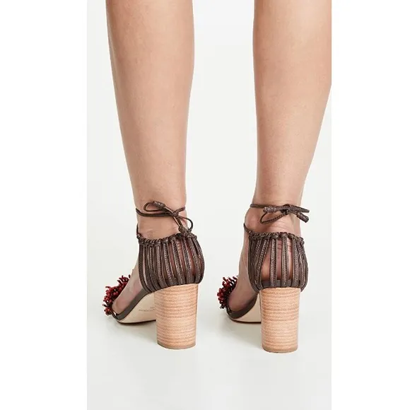 NIB ULLA JOHNSON AMIRA HEEL SANDALS IN CRIMSON